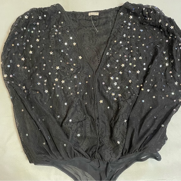 New Free People Summer Shine Black Bodysuit Size S - Picture 8 of 11